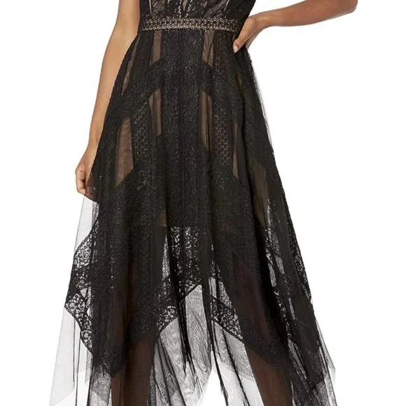 green emerald velvet dress BCBGMAXAZRIA Handkerchief Hem Dress  Runway Catalog